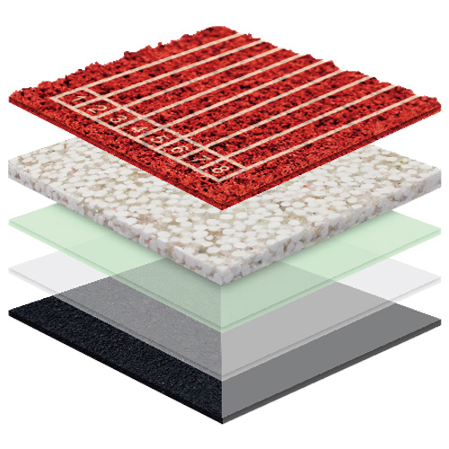 潮州无缝预制型塑胶跑道渗水TPR喷面
