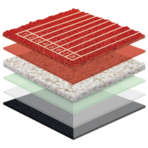 潮州无缝预制型塑胶跑道非渗水TPR喷面方案二